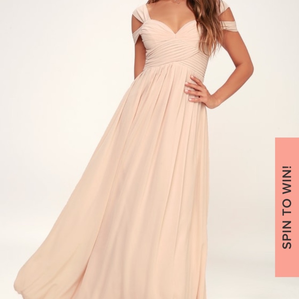 Blush Maxi Dress. Bridesmaid Bump Friendly.
